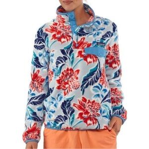 Patagonia Floral Fleece Sweatshirt - Red, Blue, White